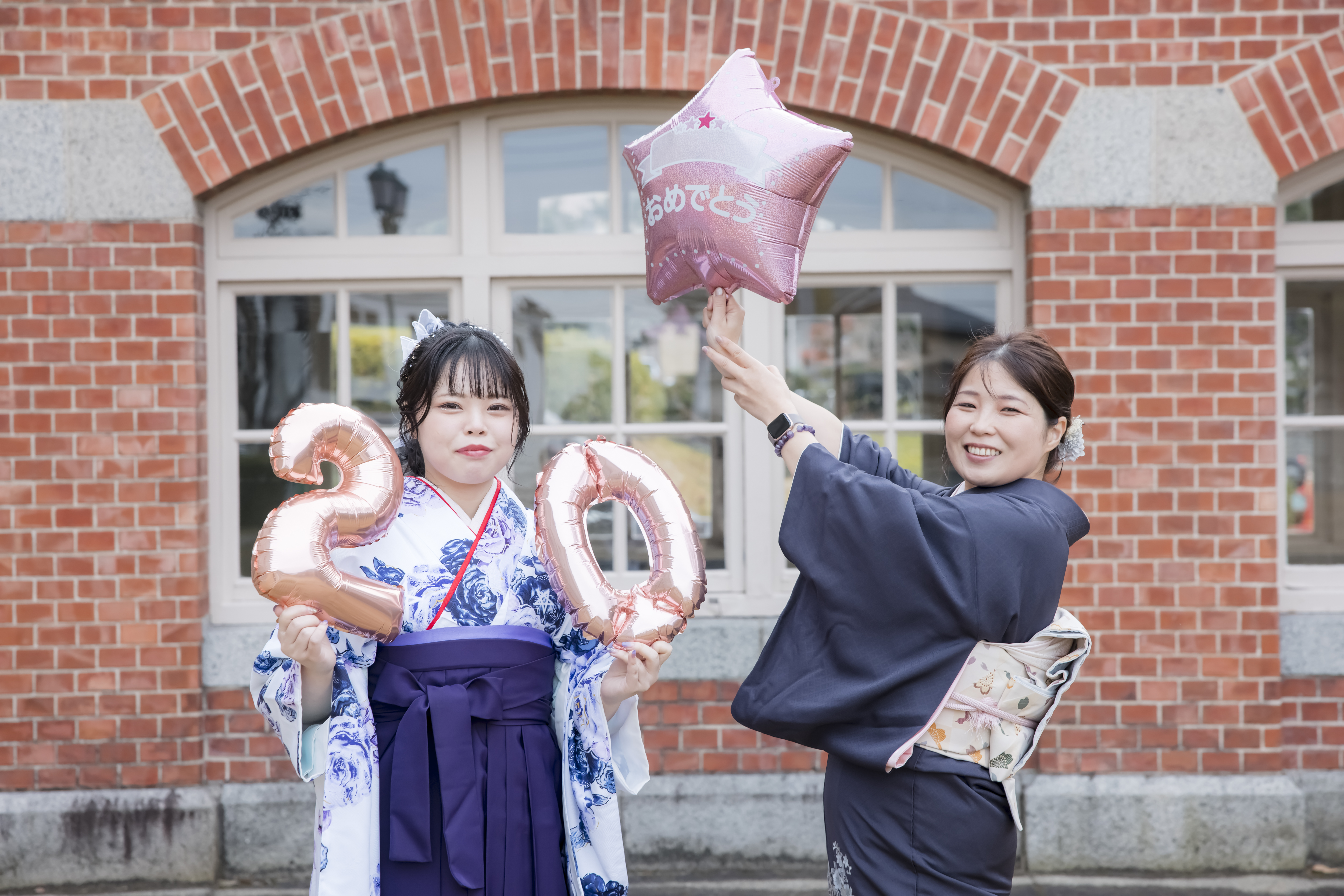 家族と一緒に撮影